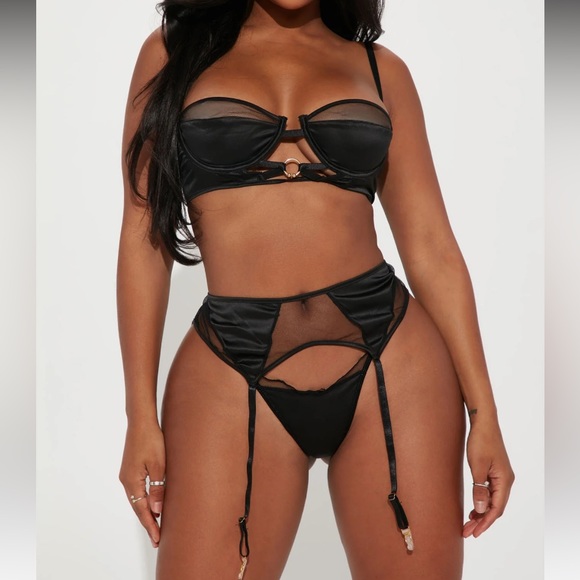 Other - Garter 3 Piece Set Black